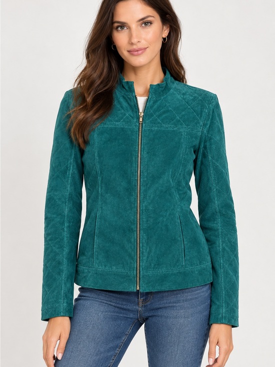 Ruff Hewn Jackets & Blazers - Ruff Hewn Teal Suede Genuine Leather Jacket size S